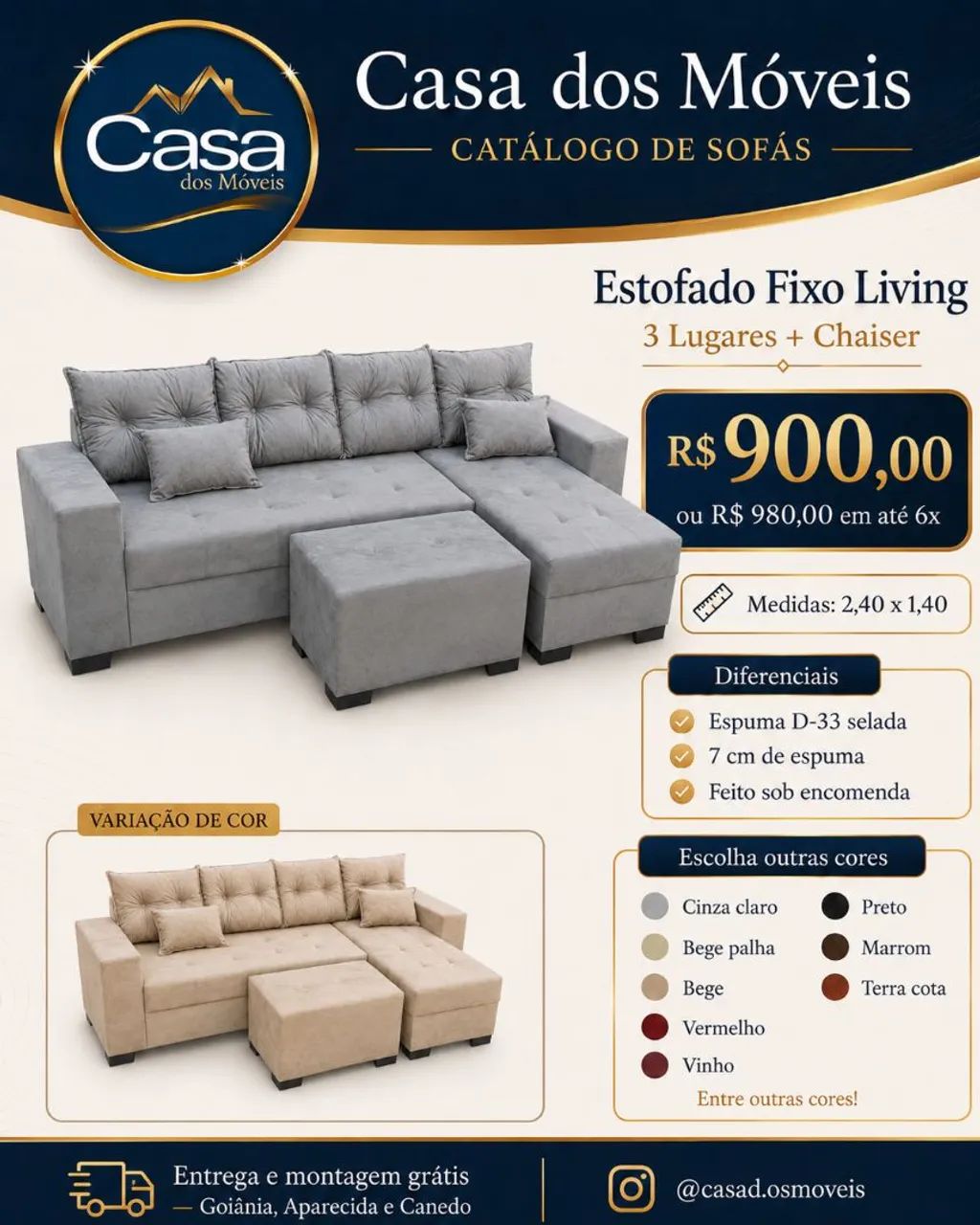 Sofá 2,40 novos