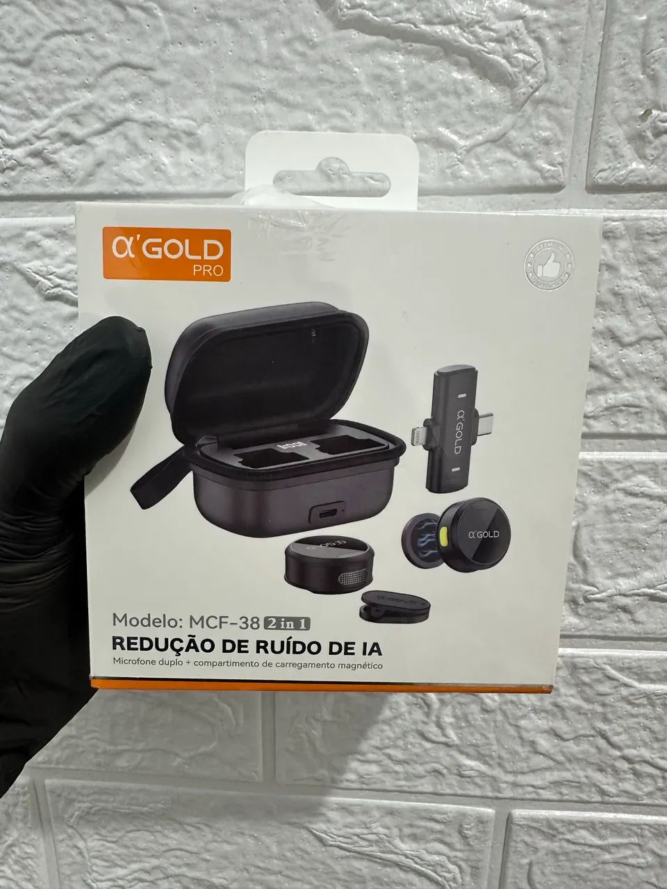 Microfone sem fio gold 