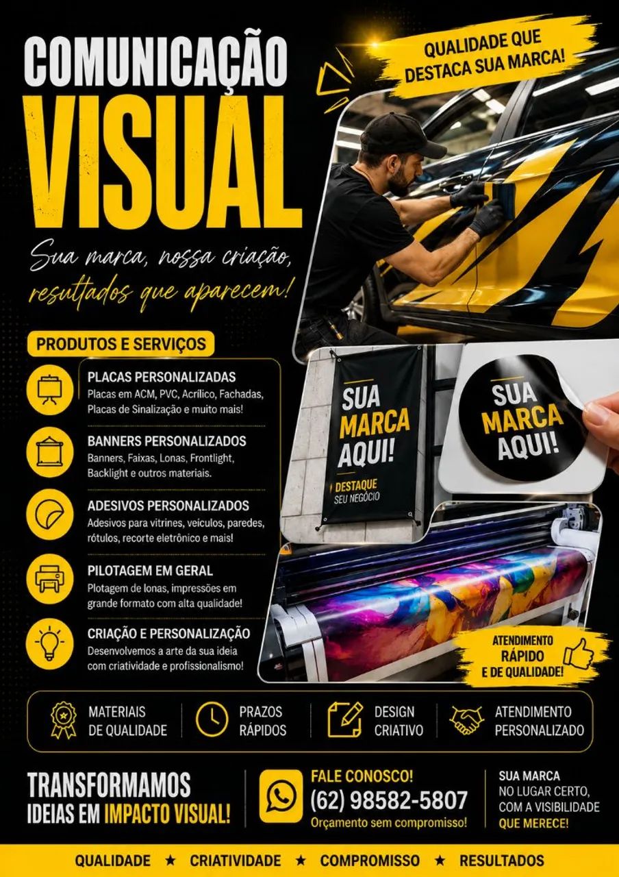 Plotagem em geral, banners adesivos personalizados 