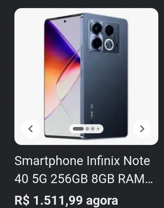 Infinix note 40 256gb câmera de 108mp