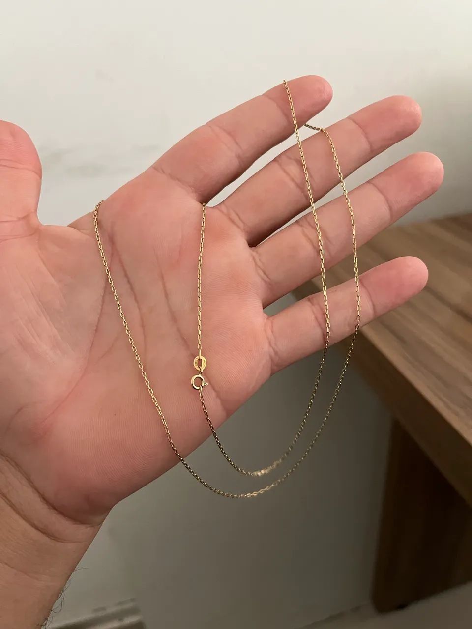 Corrente fica maciça cadeado ouro 18k 