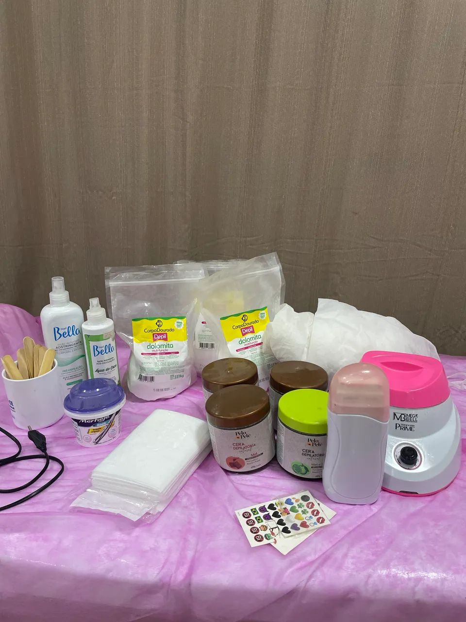 Material completo para depilação acompanha maca 