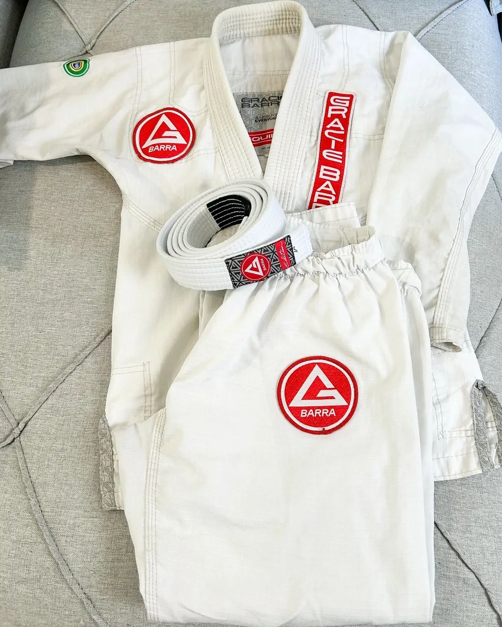 Kimono Gracie Barra Infantil Branco M3 Completo + Brinde
