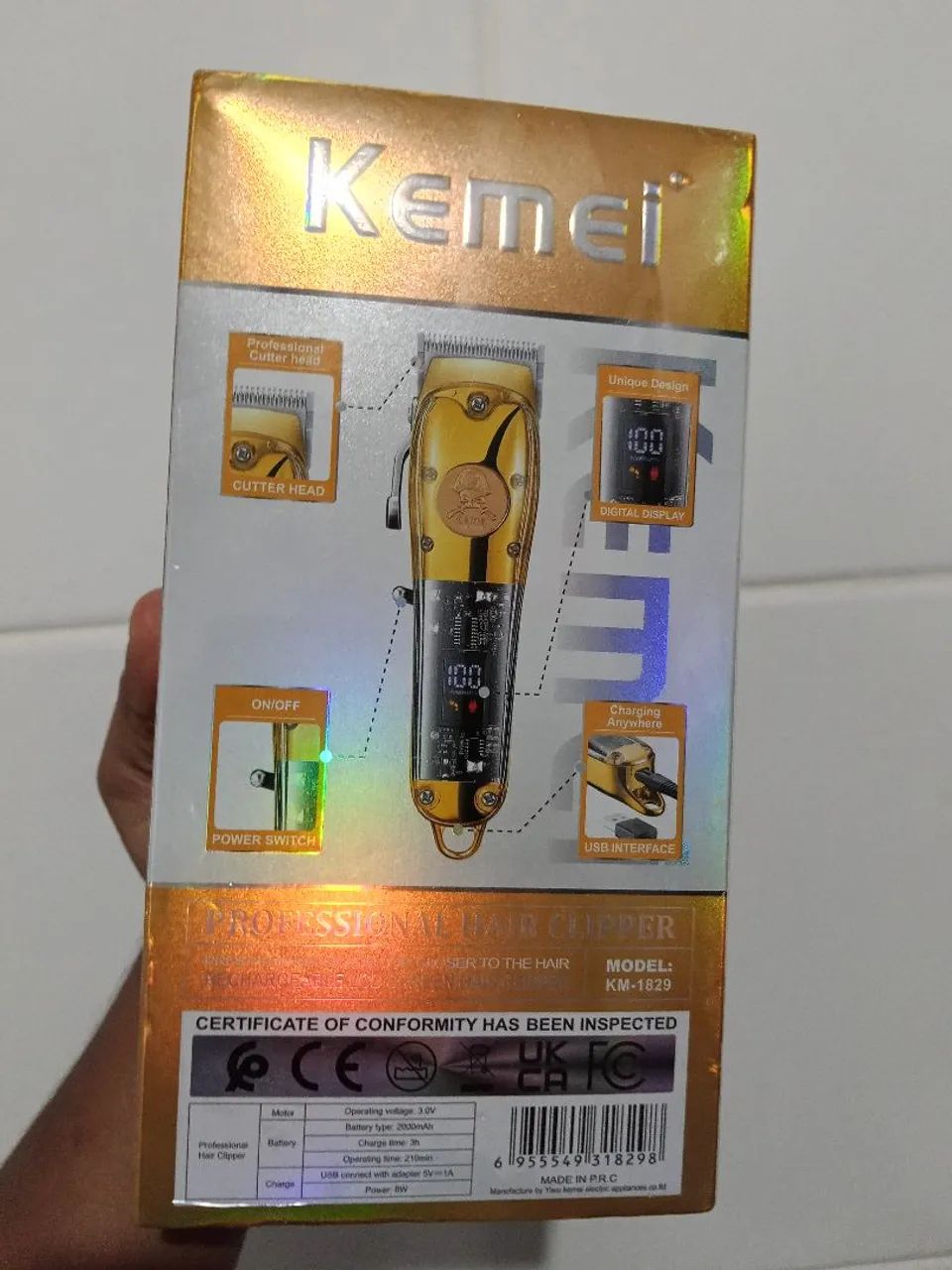 Máquina de Corte Kemei KM-1829 - Profissional e Recarregável  - Foto 2