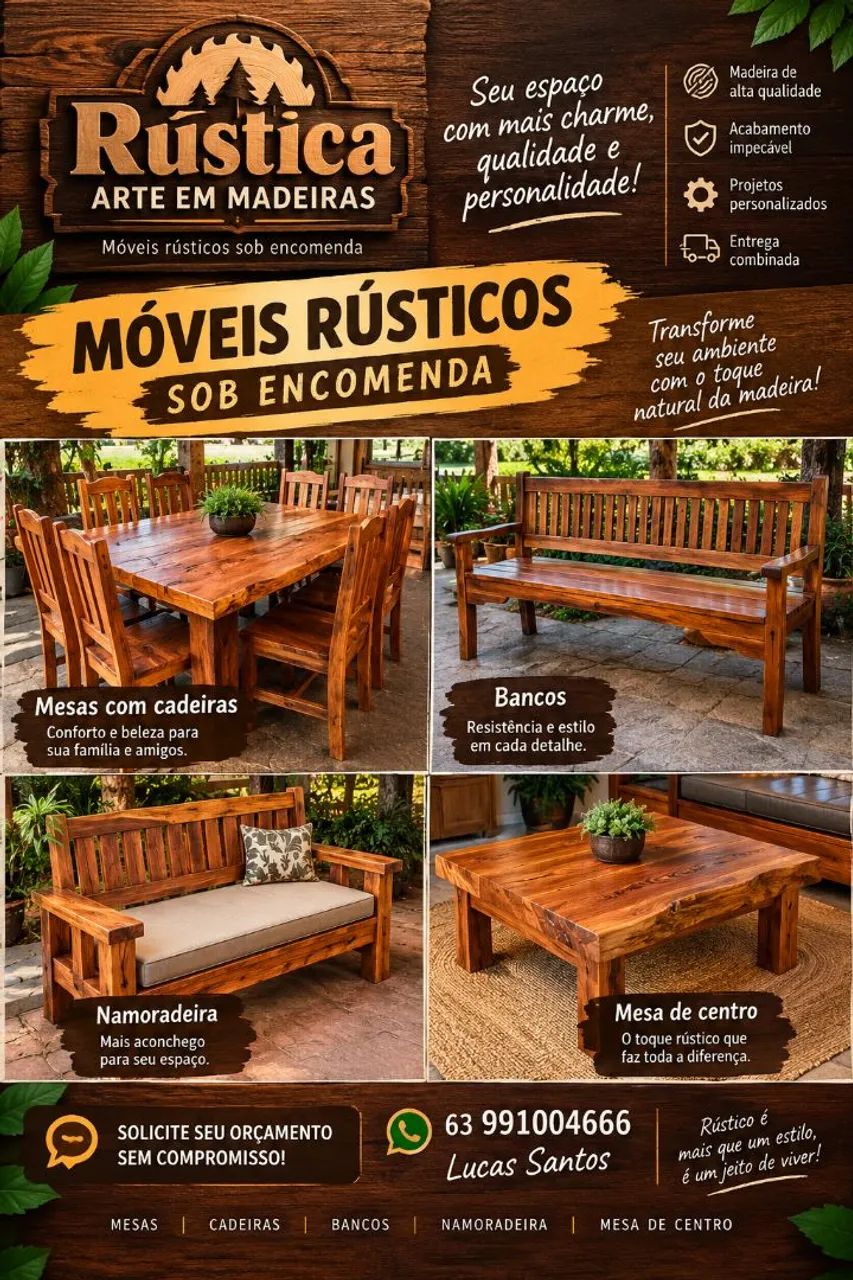 Móveis rústicos sobre encomenda 