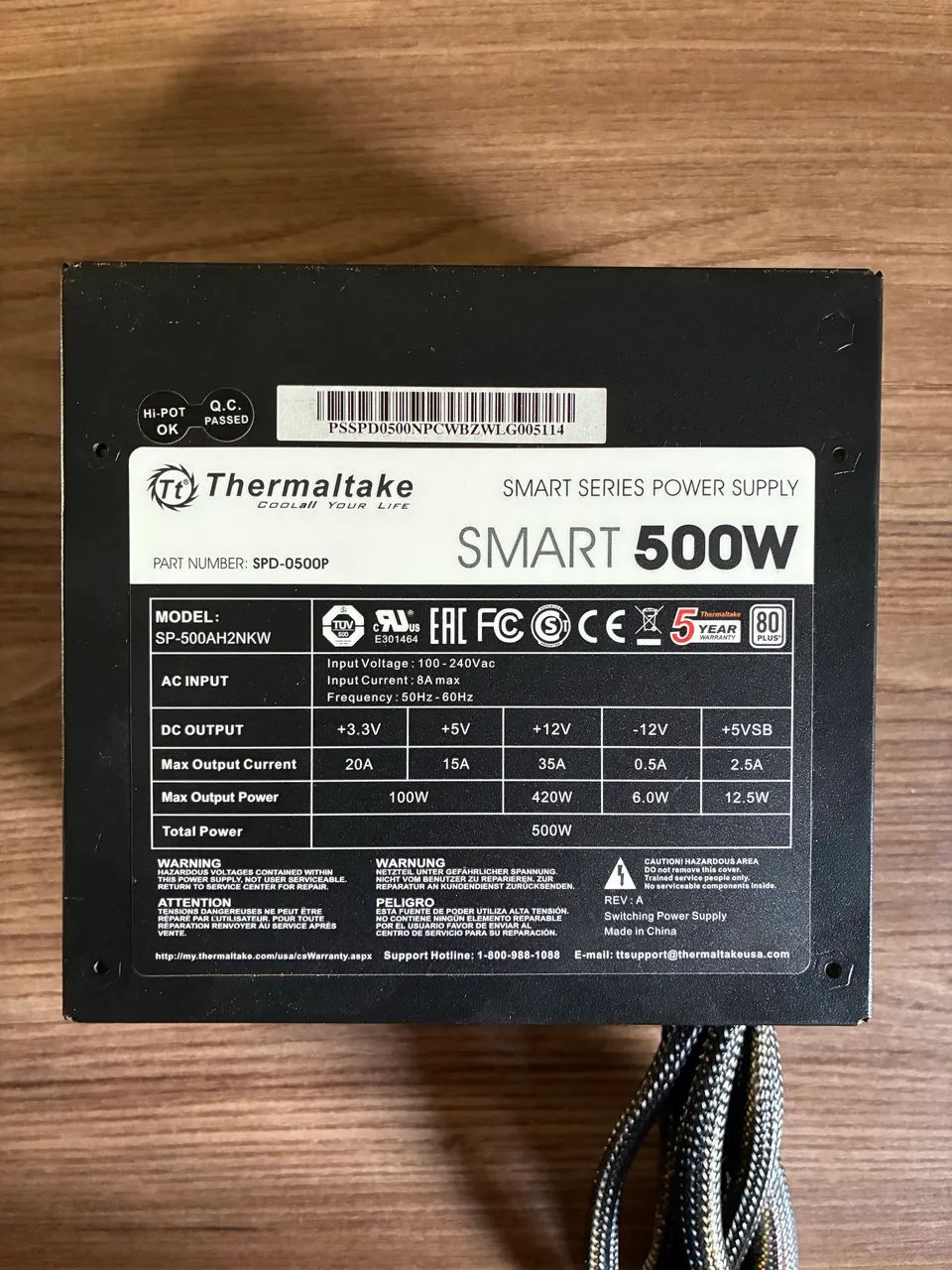 Fonte Thermaltake 500w 80 Plus - Foto 3