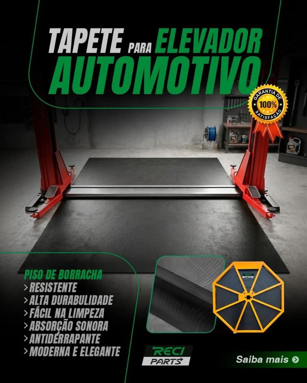 Tapete de borracha para elevacar 