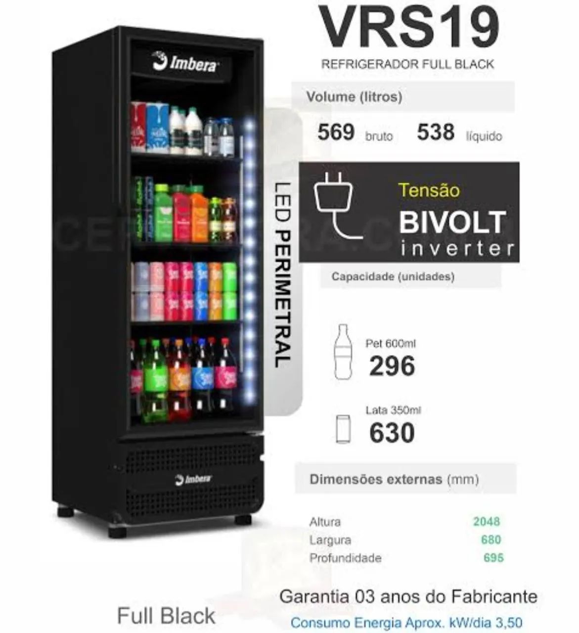 Ac Refrigerador visa cooler 569litros total black inverter  - Foto 2