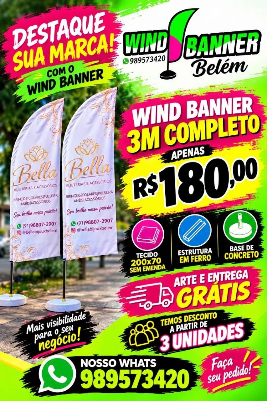 Wind banner completo 3m