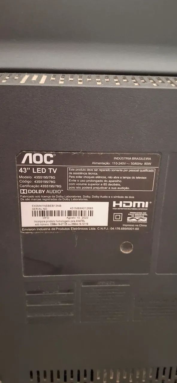 Smart TV LED de 43 polegadas da AOC - Foto 5