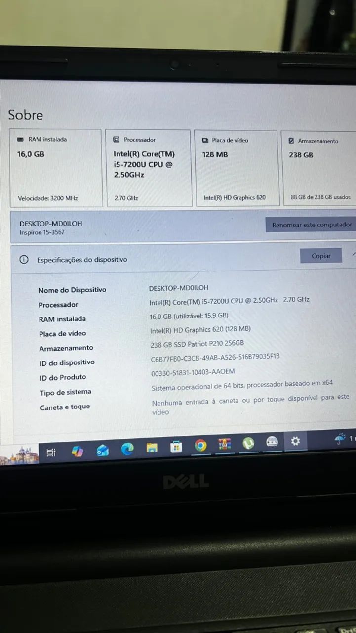 Notebook Dell  troco por ps4  slim - Foto 3