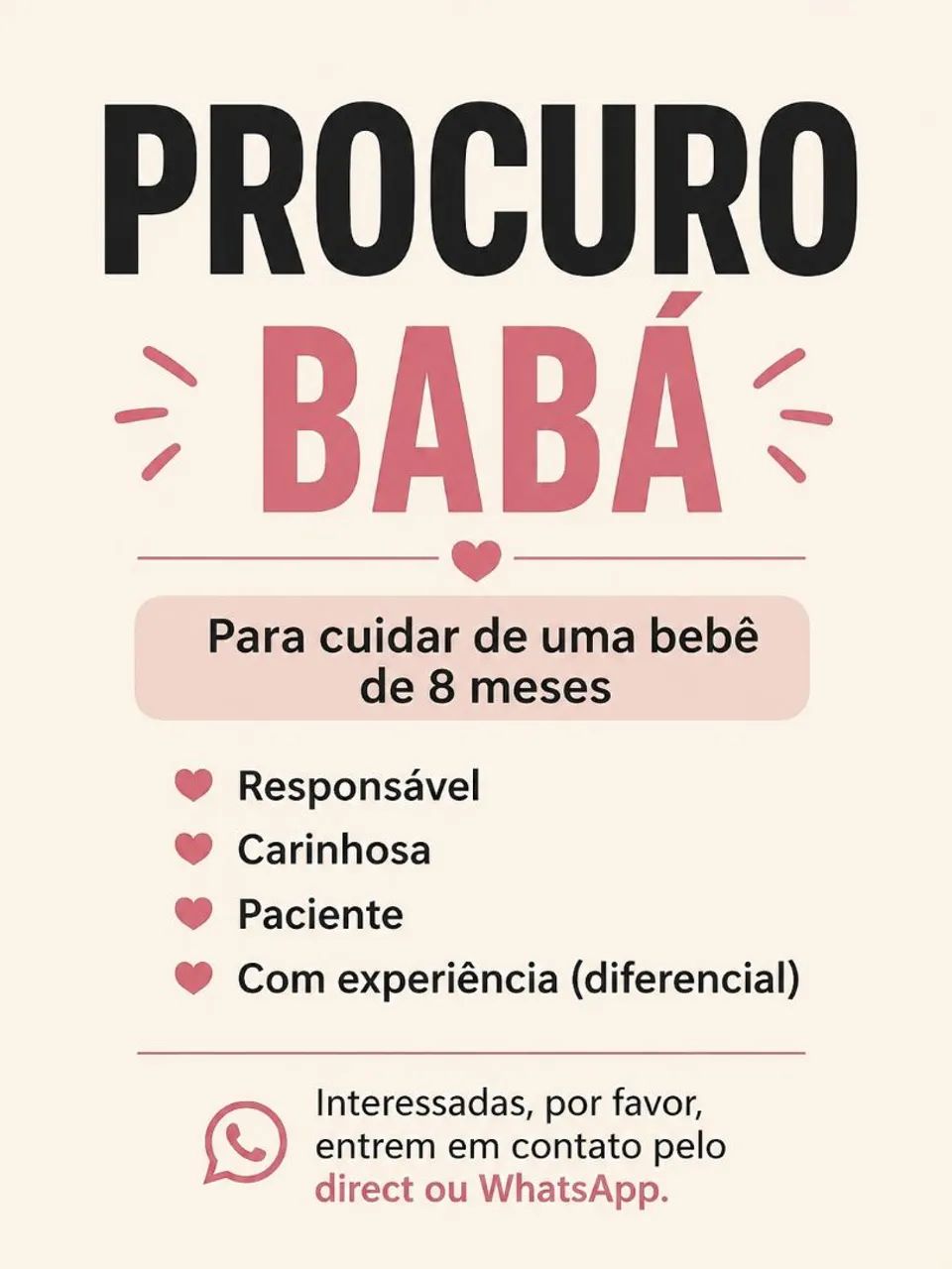 Procuro uma babá 