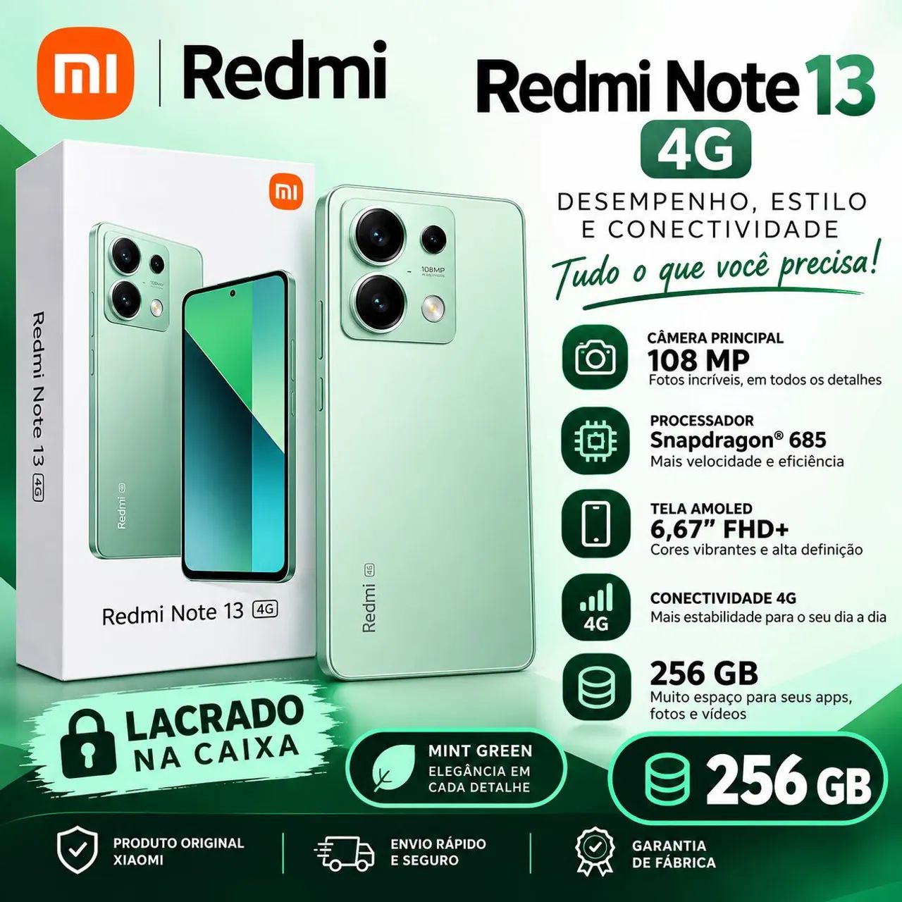 Redmi note 13 Lacrado!! - Celulares e Smartphones - Zumbi do