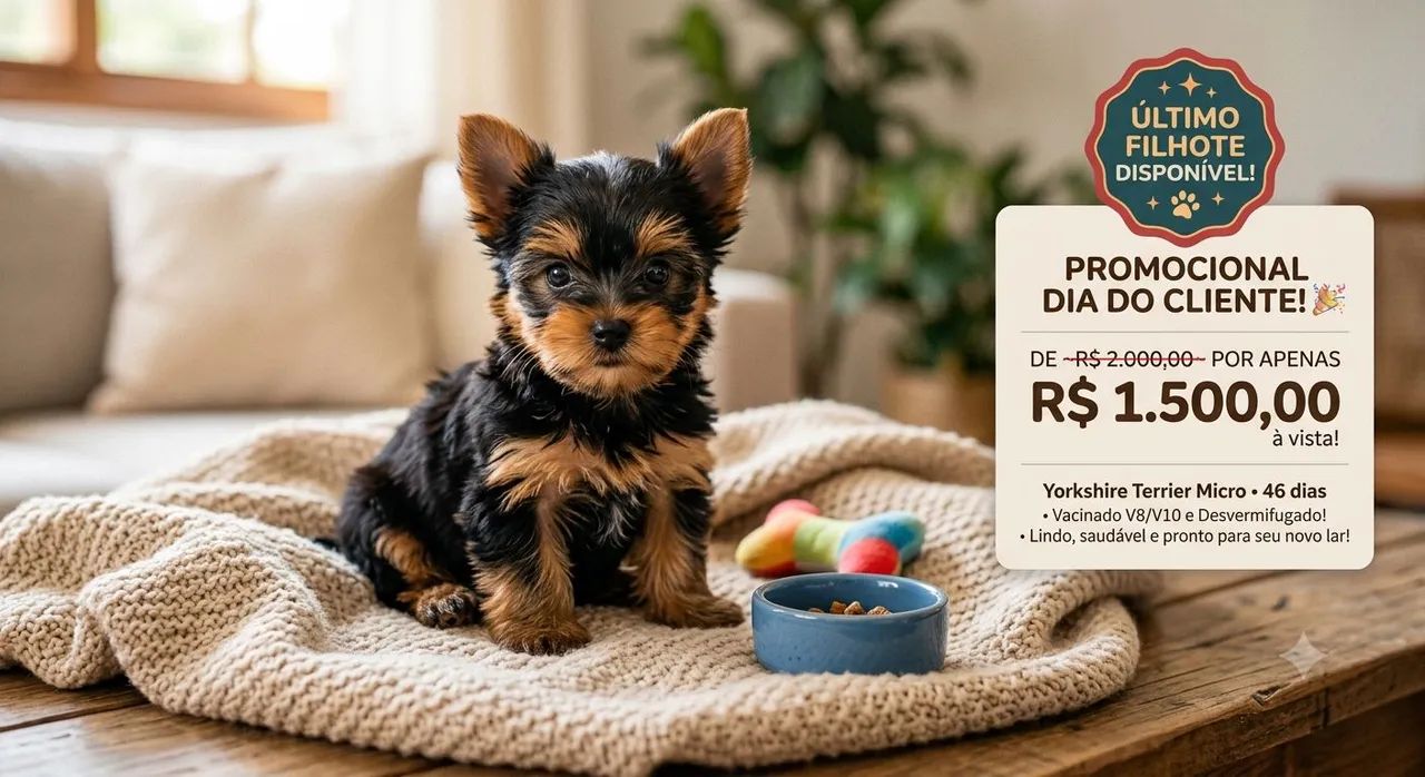 ÚLTIMO YORKSHIRE MICRO DISPONÍVEL! - Foto 2