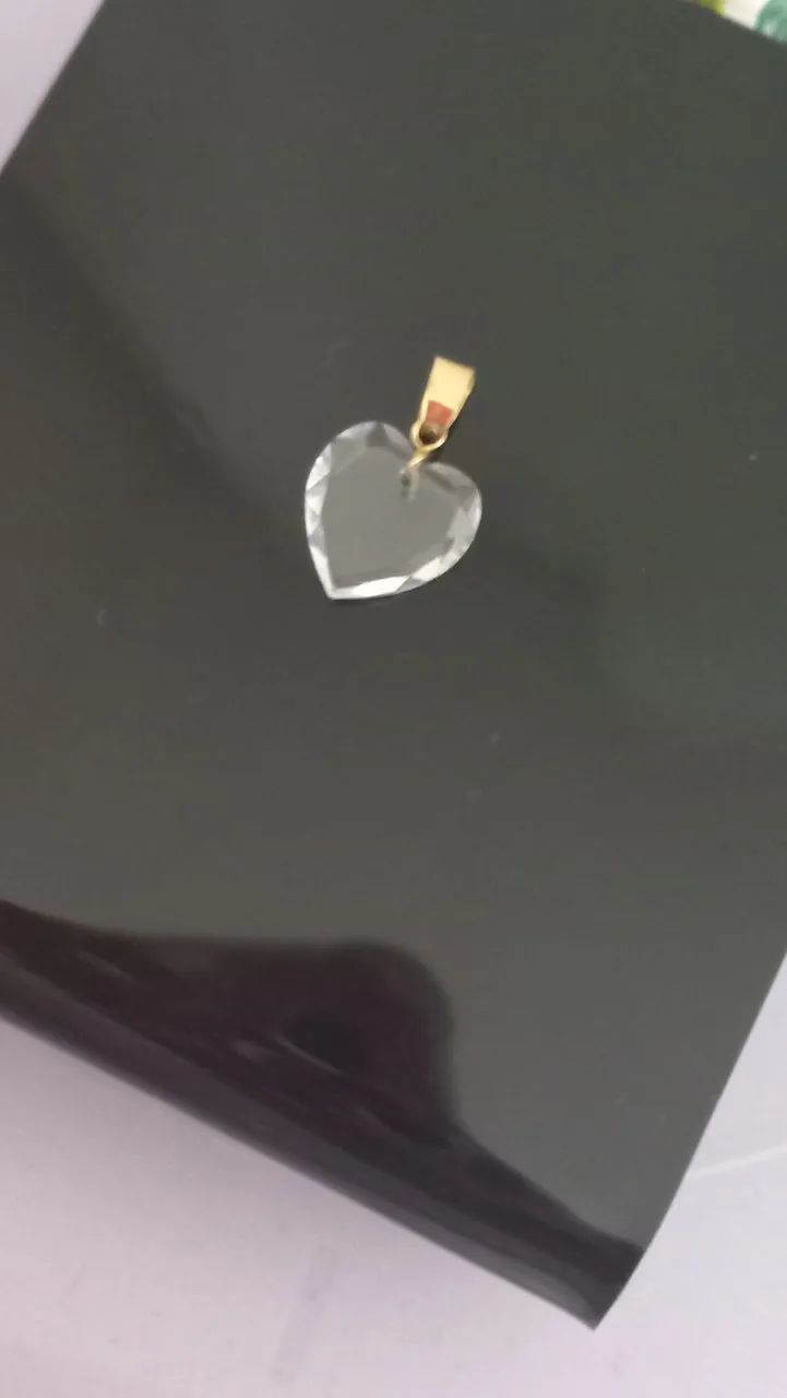 Pingente em ouro e coração cristal - Foto 3