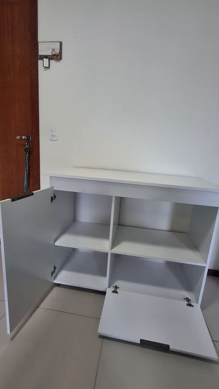 Balcão Multiuso Branco com Espaço para Micro-ondas - Foto 4