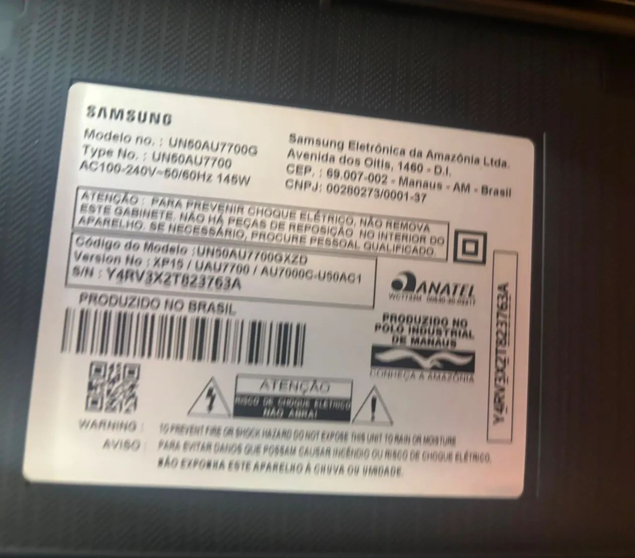 Quer peças? Televisão com tela quebrada Samsung 50 polegadas funcionando 