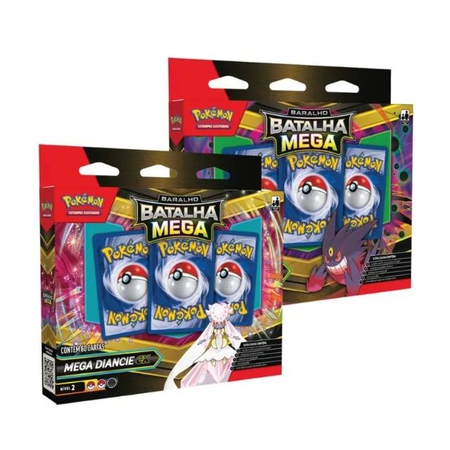 2x Baralhos de Batalha - Mega Gengar & Mega Diancie EX - Pokémon TCG