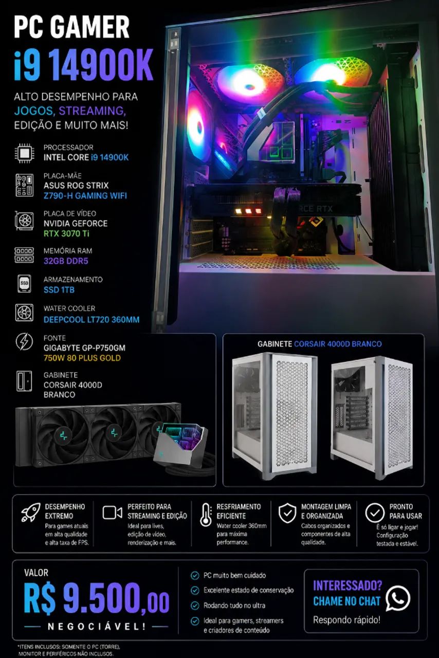 PC Gamer / Workstation i9 14900K + RTX 3070 Ti