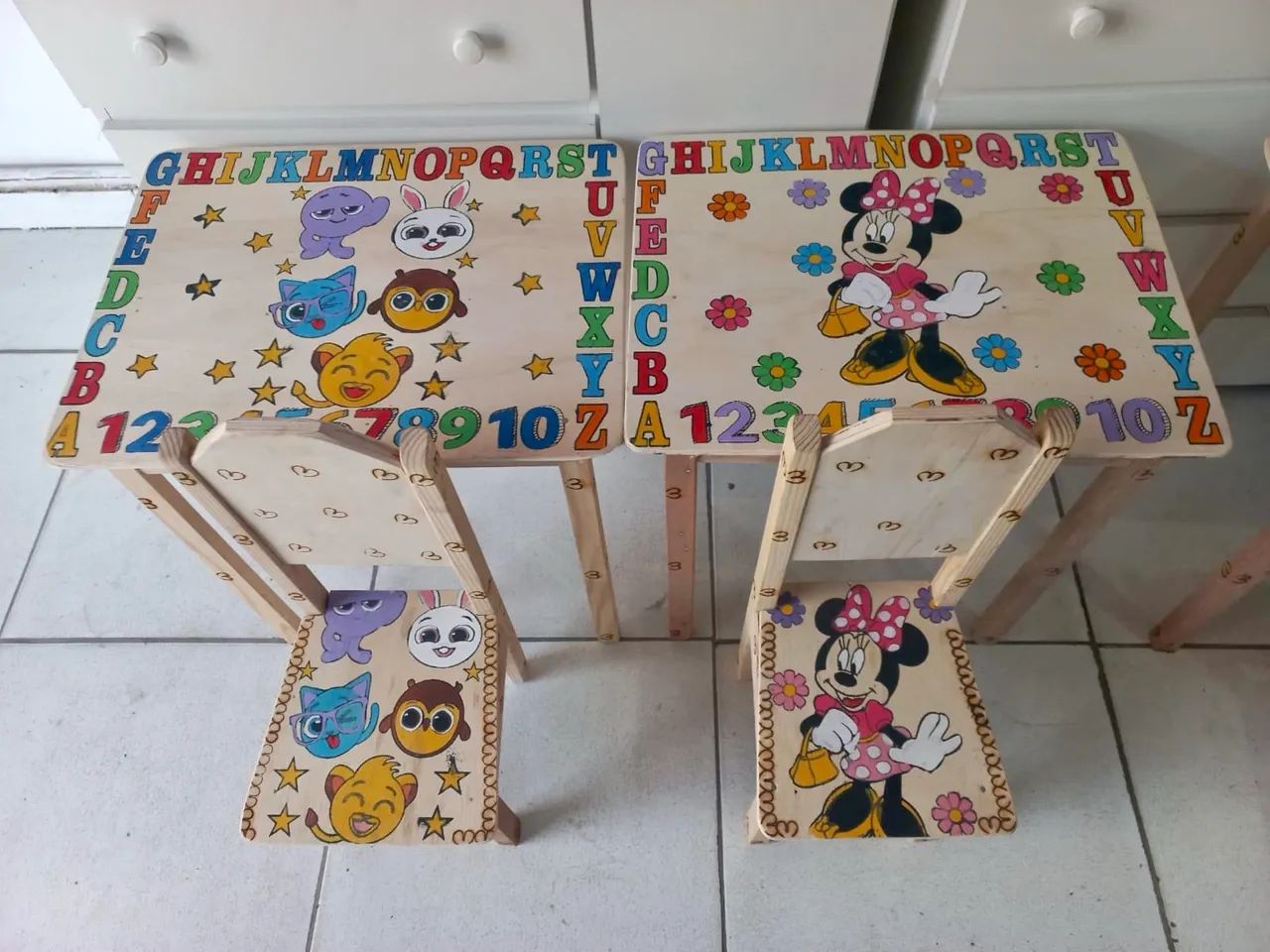 Kit Infantil Mesa com cadeirinha Temático Madeira - Foto 2