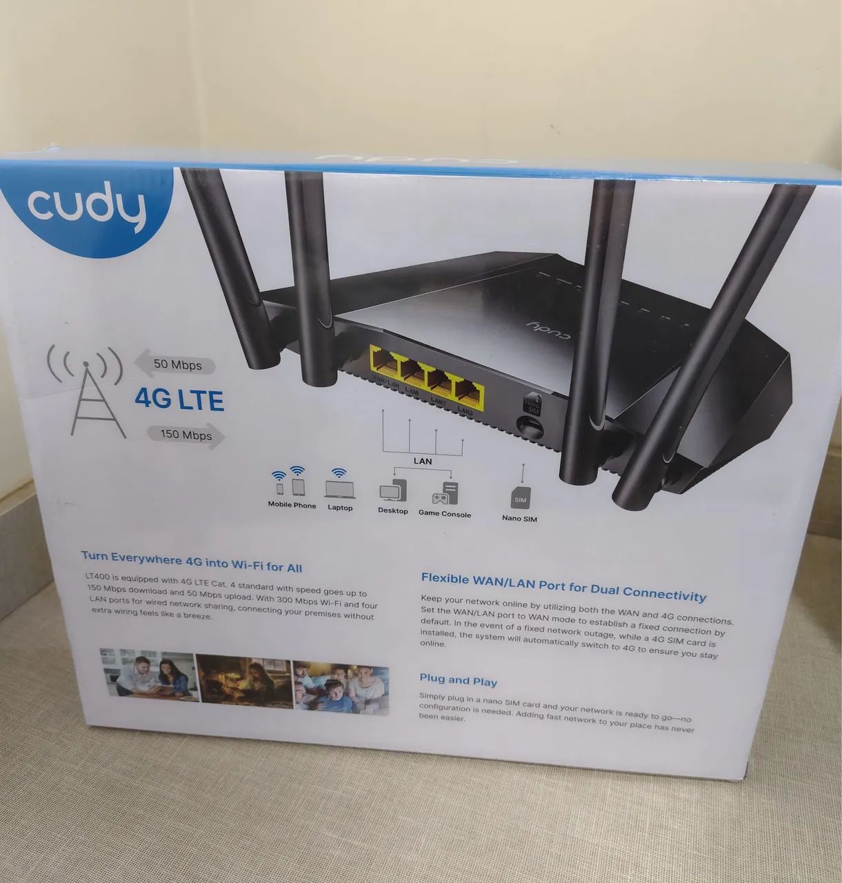 Roteador 4G Wi-Fi Cudy LT400 - Foto 2