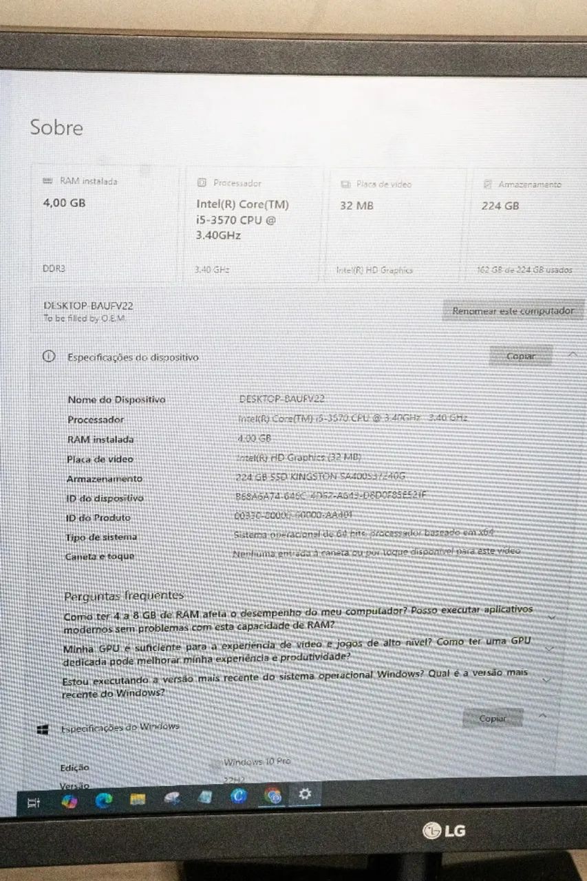 Desktop C3Plus, Intel i5 3a Geracao, 4GB RAM, SSD 224GB. Funcionando Perfeitamente - Foto 4