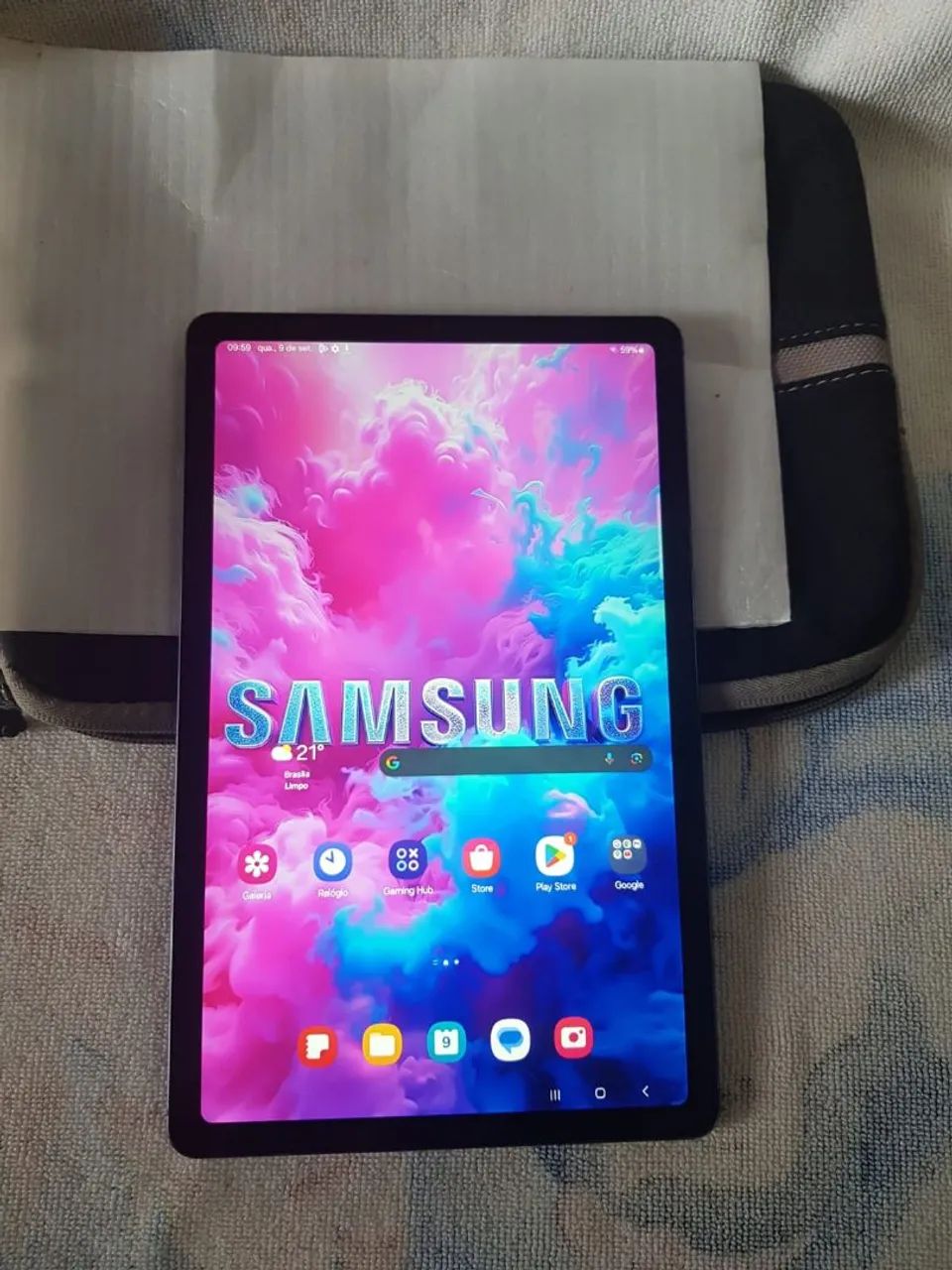 Tablet Samsung Tab grandão + cabo 