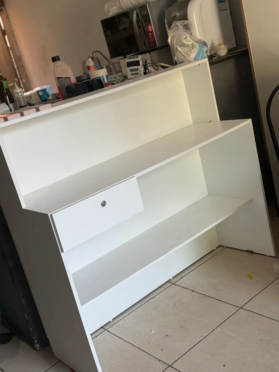 Balcão ripado atendimento 