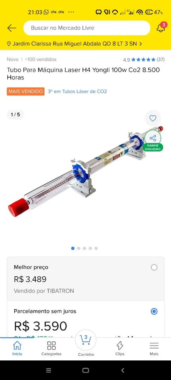 Tubo Laser CO2