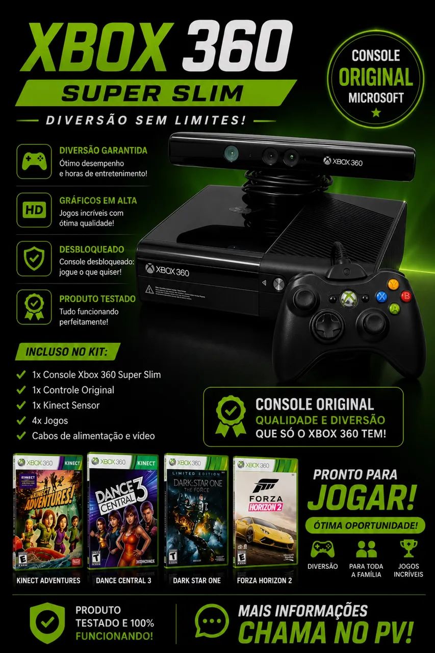 Vende-se Xbox 360 super slim 