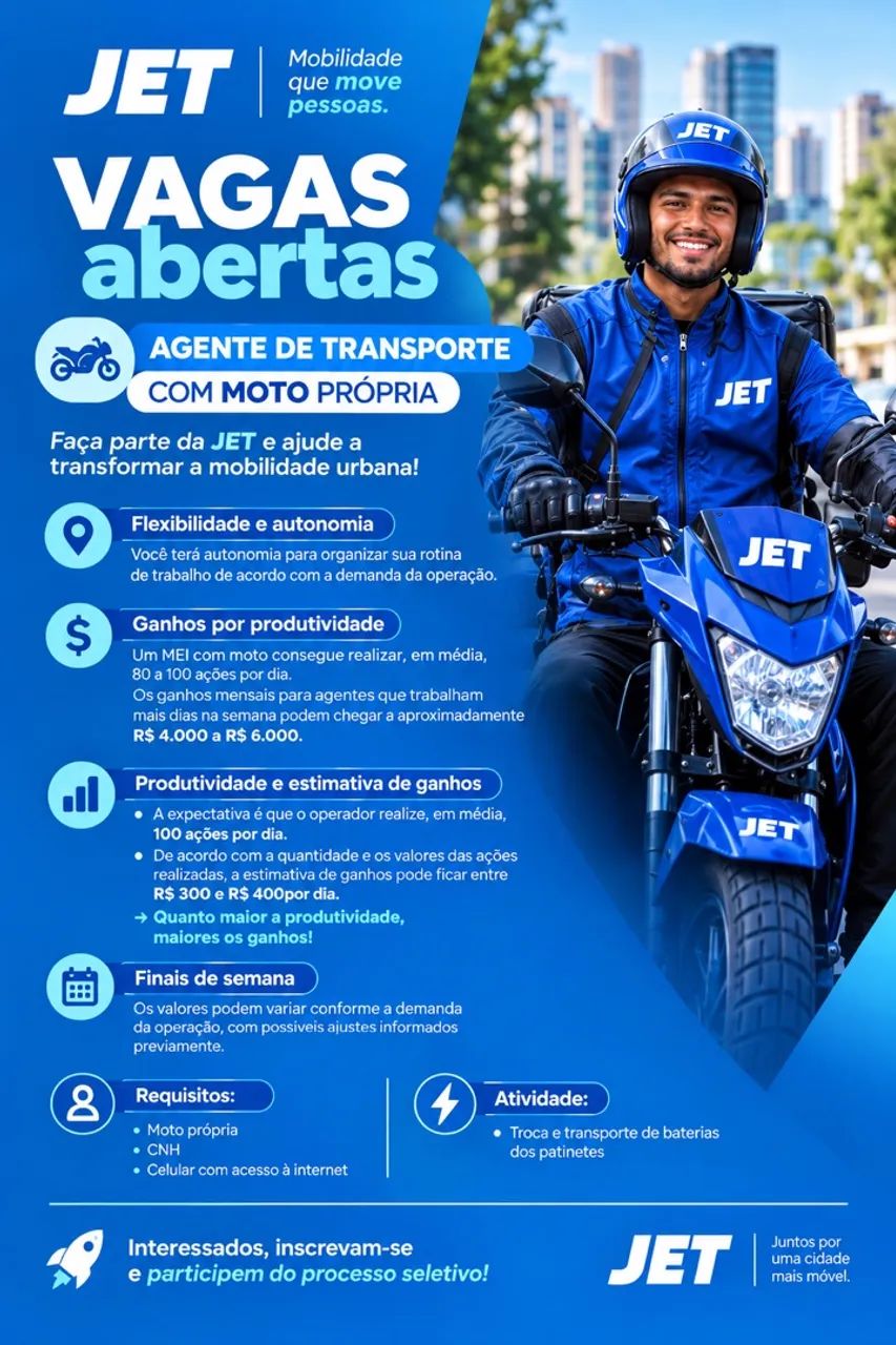 Agente de Transporte- Moto Própria- Campinas