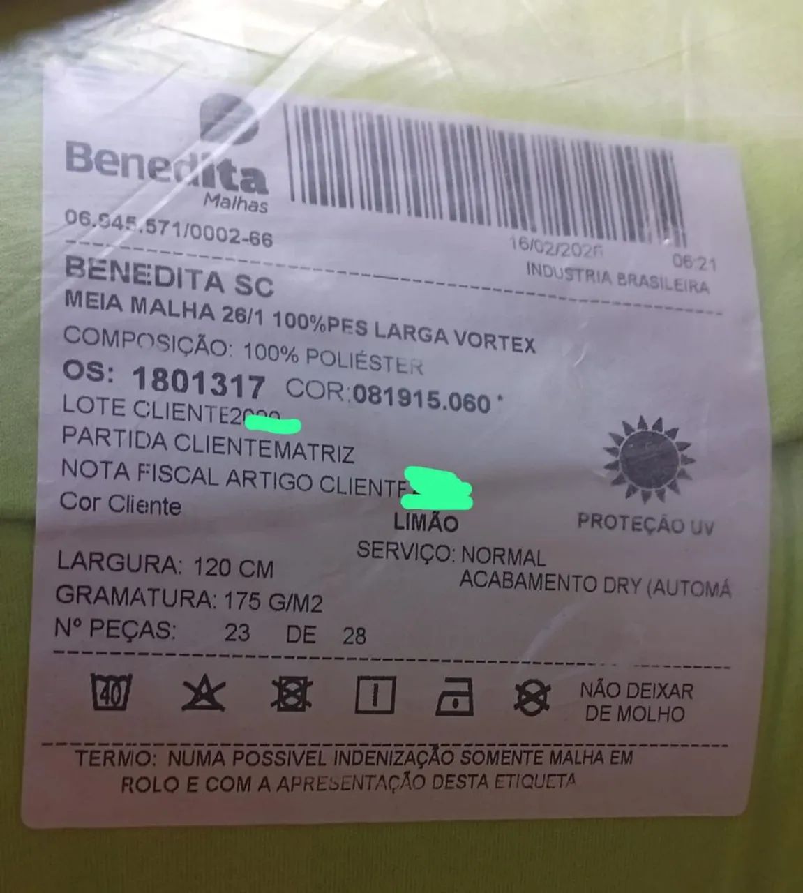 Tecido 100% poliéster 