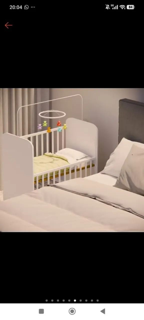 Mini berço grade móvel com colchão e regulagem de altura  - Foto 3