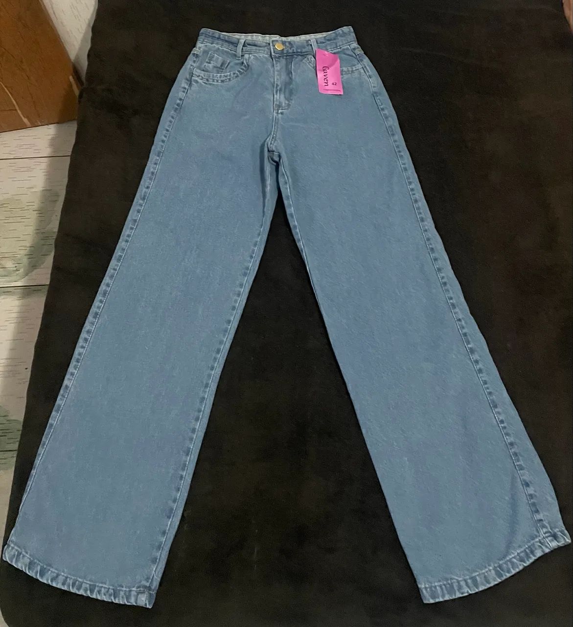 Calça pantalona jeans - Foto 2
