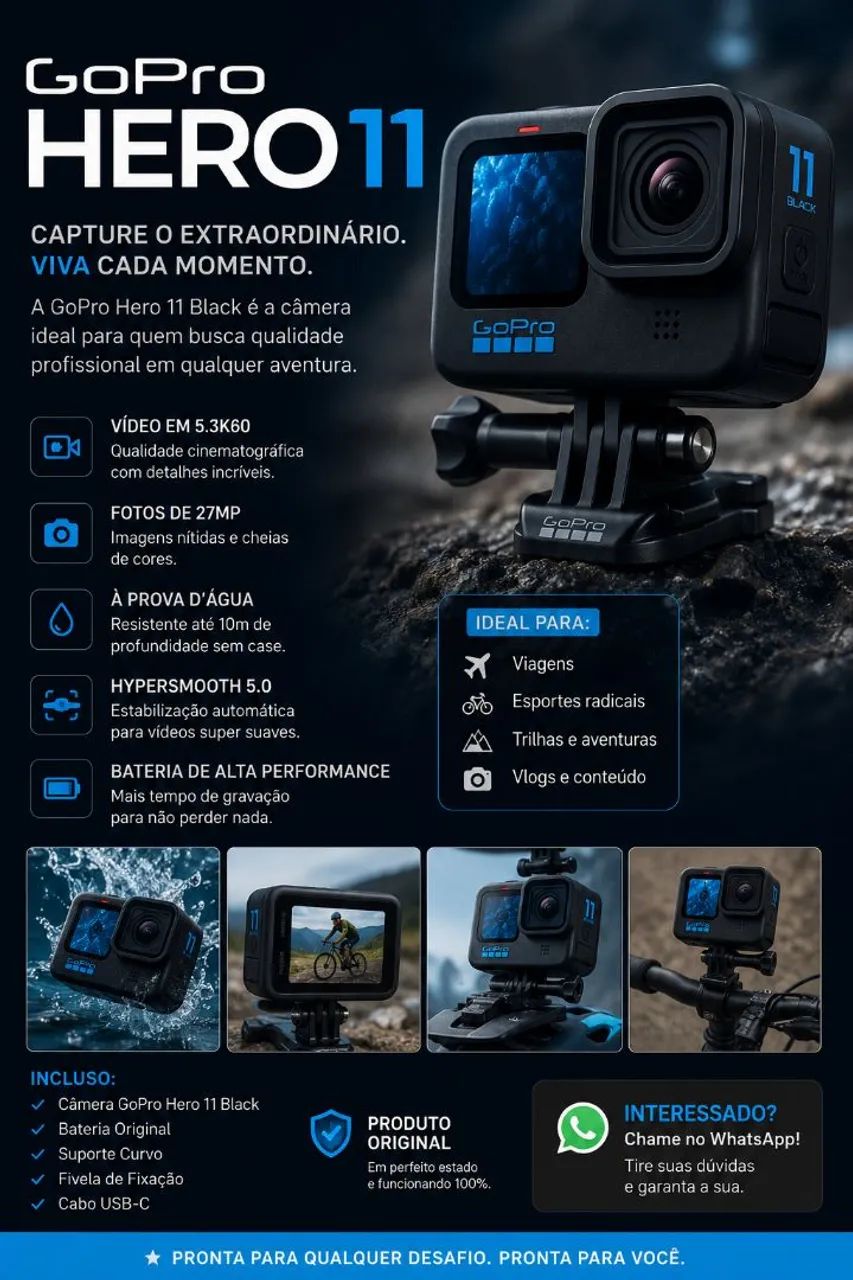 GoPro Hero 11 Black - Excelente Estado | Pronta para Uso