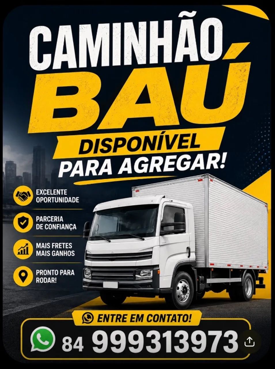 Caminhão disponível para agregar 