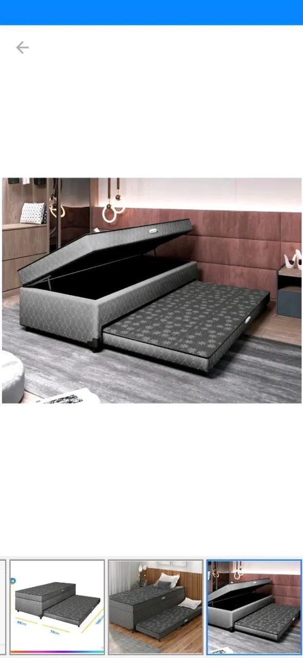 Cama box solteiro com baú e cama auxiiar - Foto 2