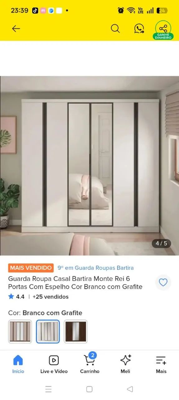 Guarda roupa 6 portas 