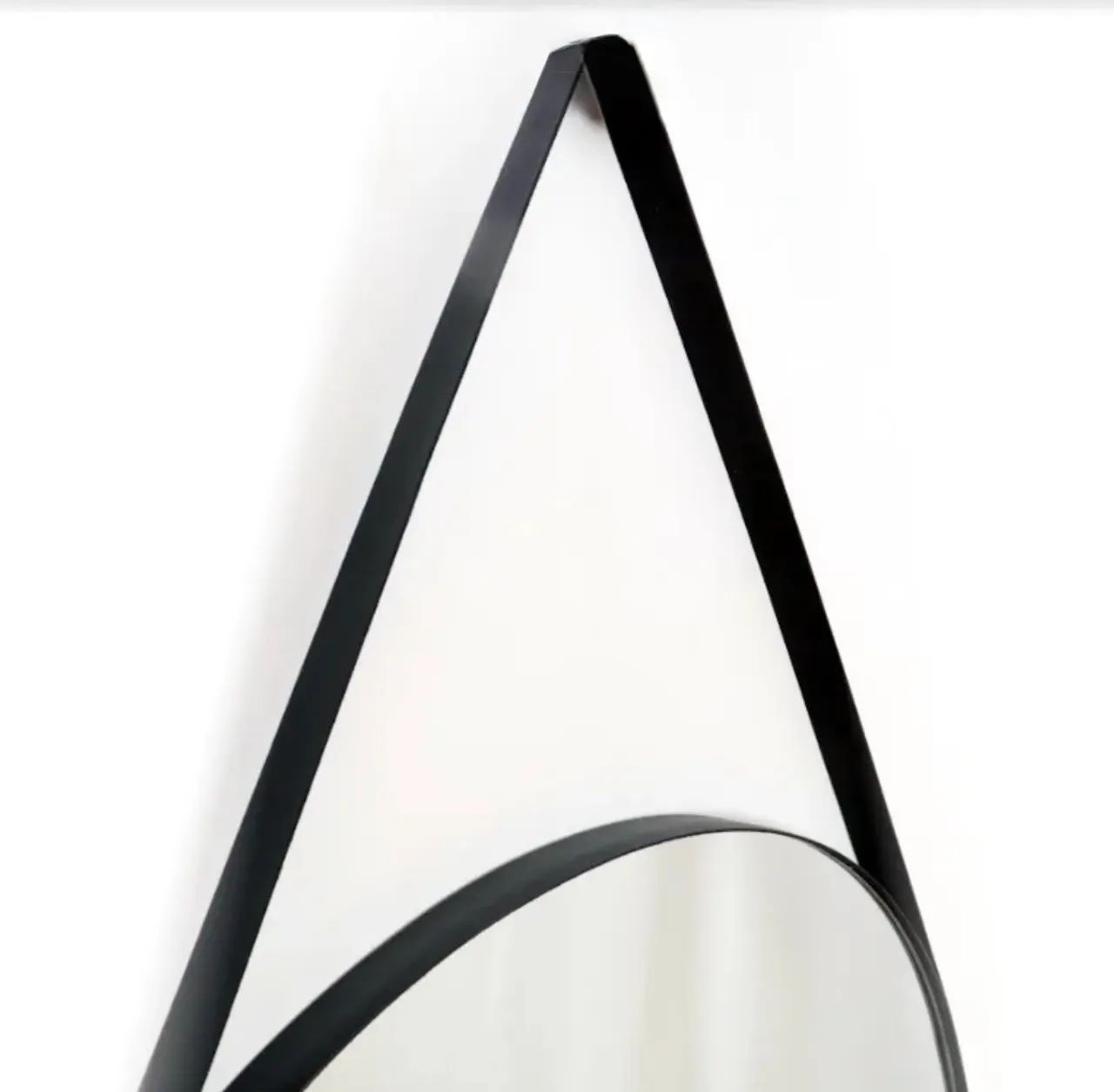 Espelho Redondo Decorativo 30cm Alça Preta Minimalista - Foto 3
