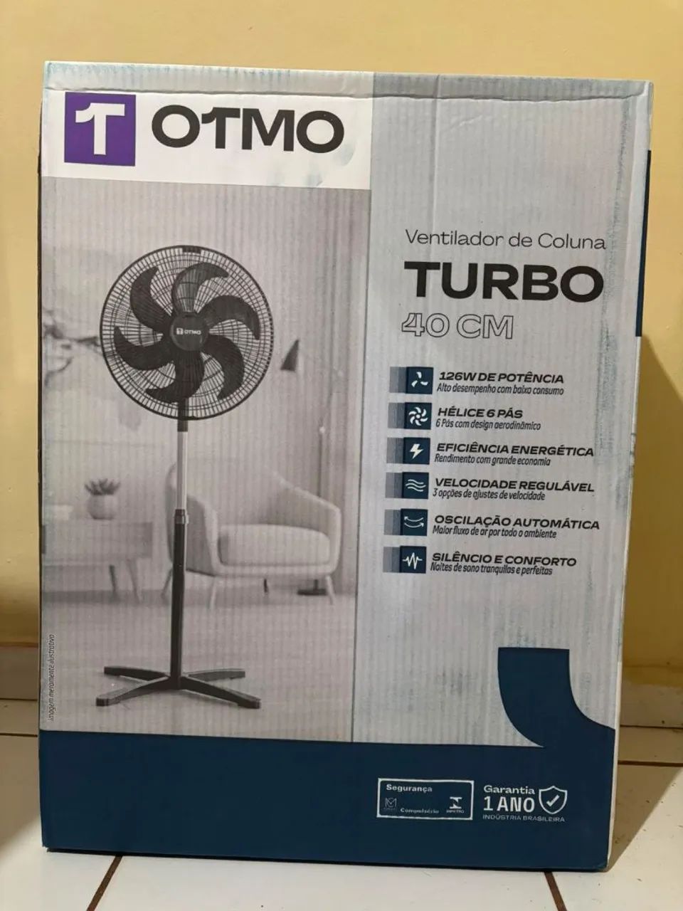 Ventilador de Coluna 40cm Turbo 126W 220V - 3 Velocidades, Oscilação e Altura Ajustável - Foto 2