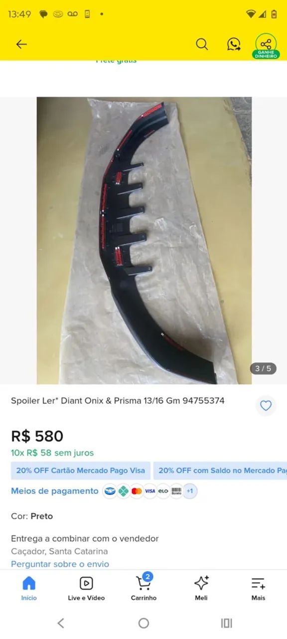 Vendo spolier GM ônix e prisma  - Foto 3