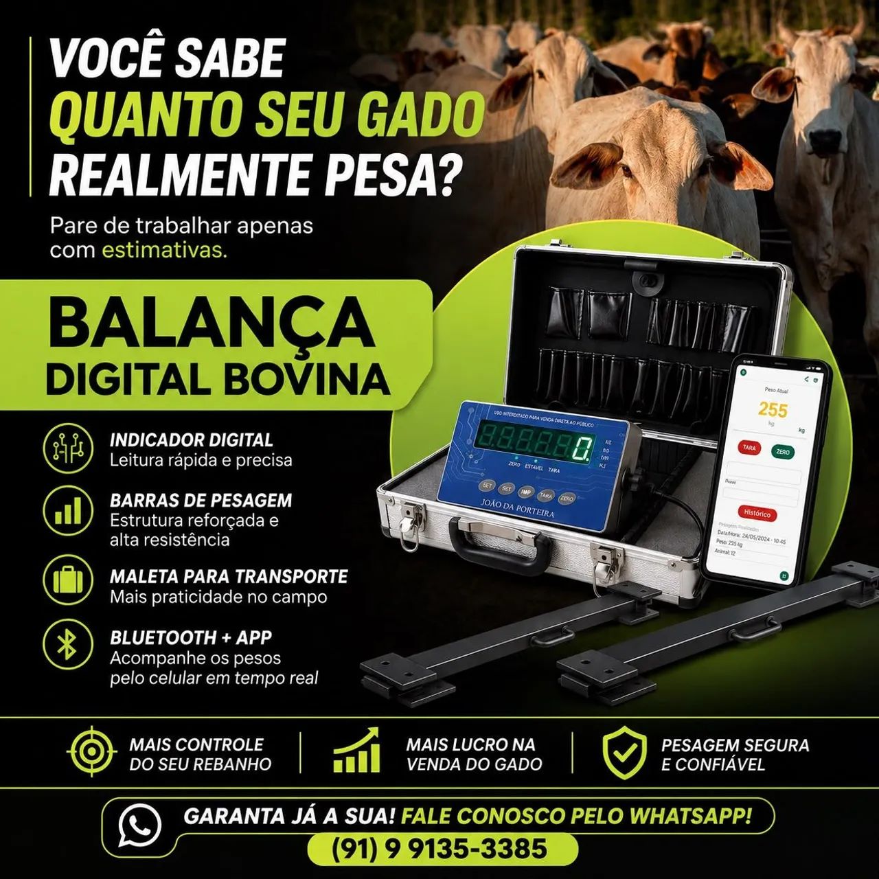 Balança eletrônica de pesar gado