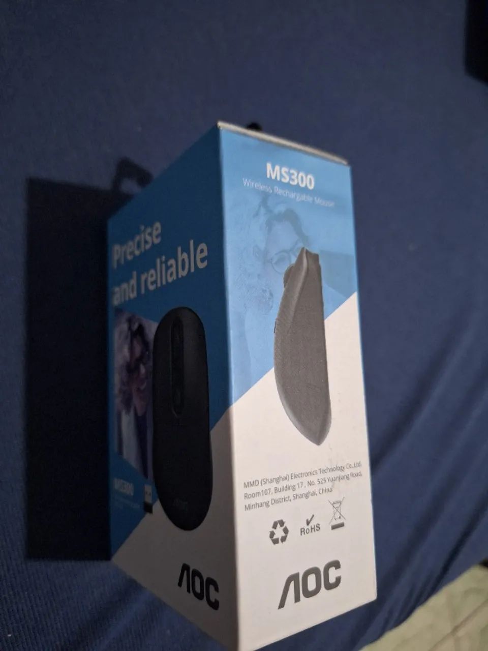 Mouse Sem Fio AOC MS300, 800-1600 DPI, 4 Botões, Design Ergonômico, Preto - MS300 BK - Foto 2