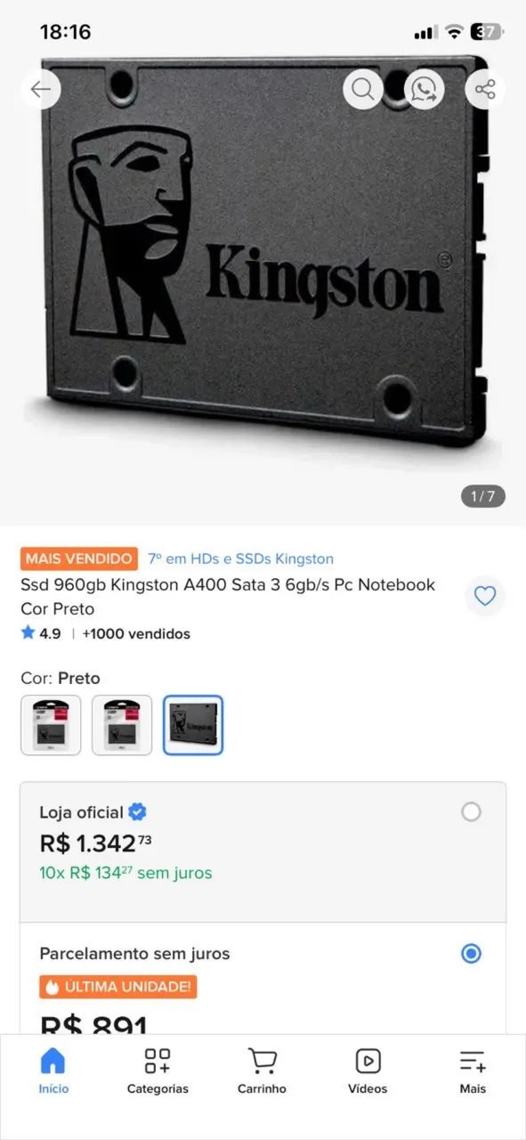 Vendo ssd 960g - Foto 3