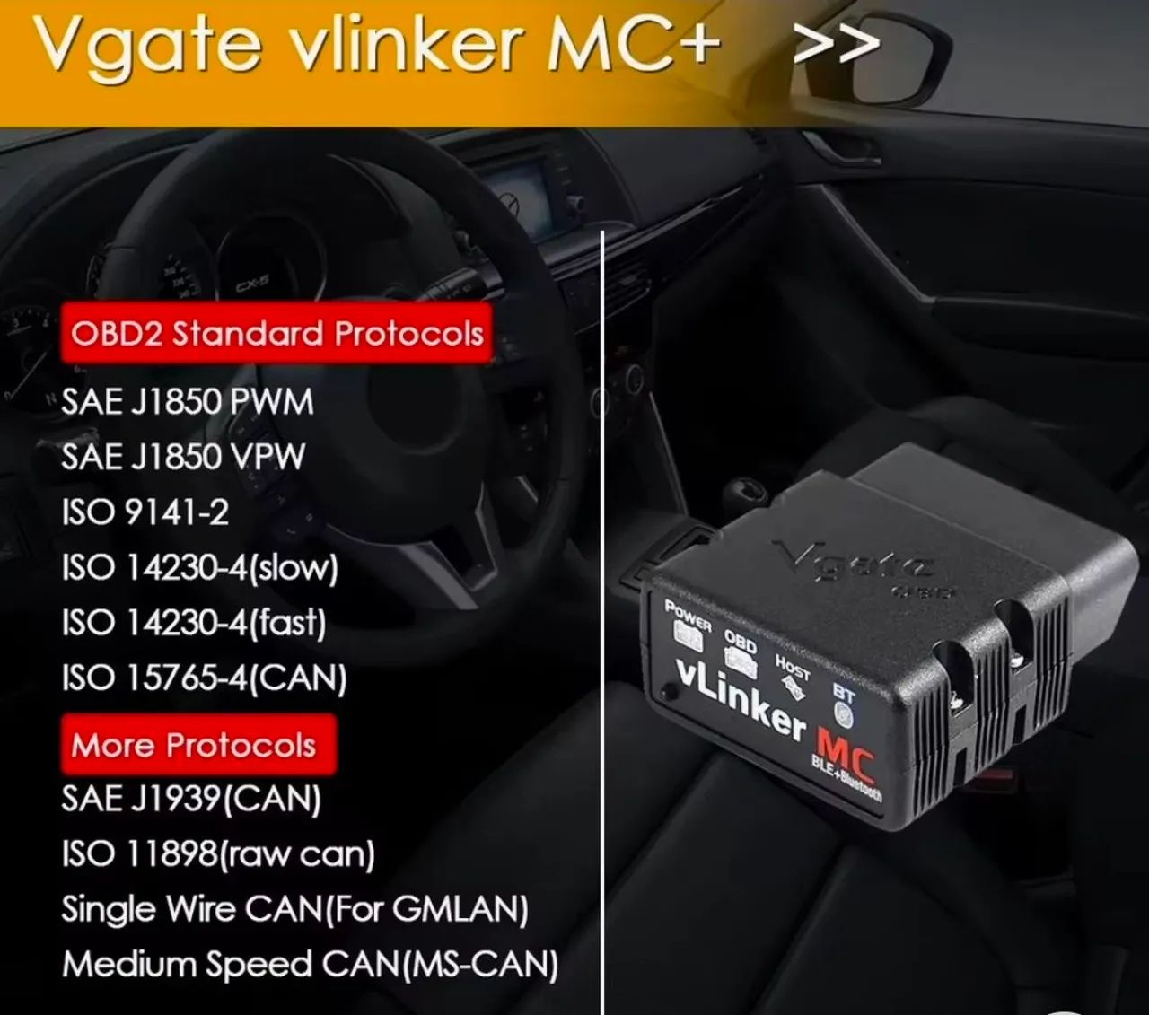Scanner profissional VGate MC+ Bluetooth, Wi-Fi - Foto 3