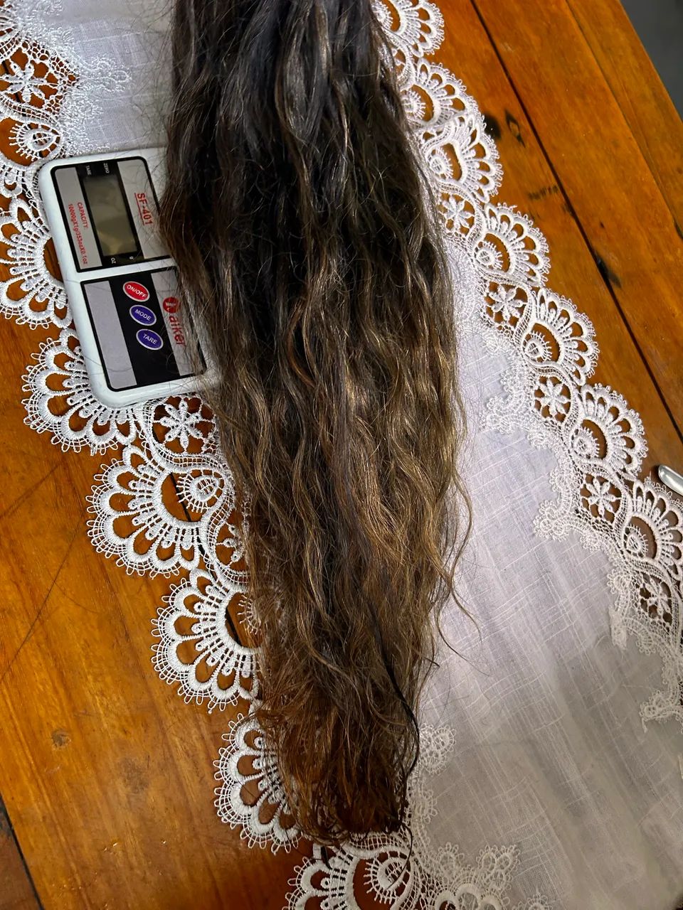 Cabelo humano ondulado morena iluminada 60/70cm