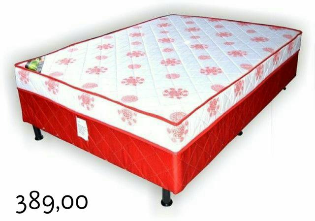 Cama box casal vermelha Rubi 6578 ' ENTREGA HOJE