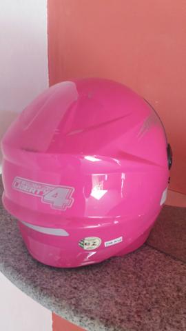 Capacete Semi-Novo / Tamanho 56 - Rosa - Foto 3