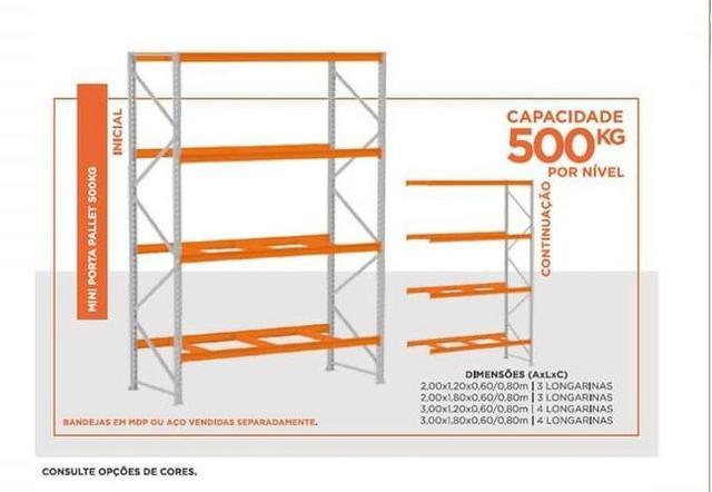 Mini Porta Pallet 500kg Início 2,00 X 1,80 X 0,60m Sem Bandeja