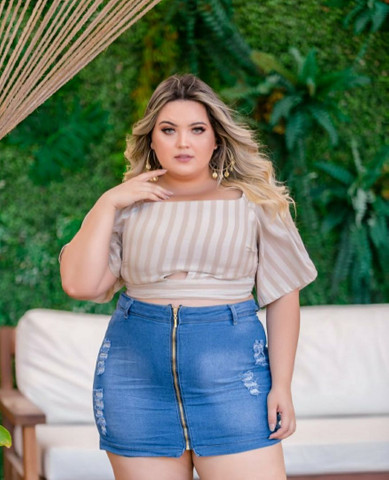 shorts saia jeans plus size